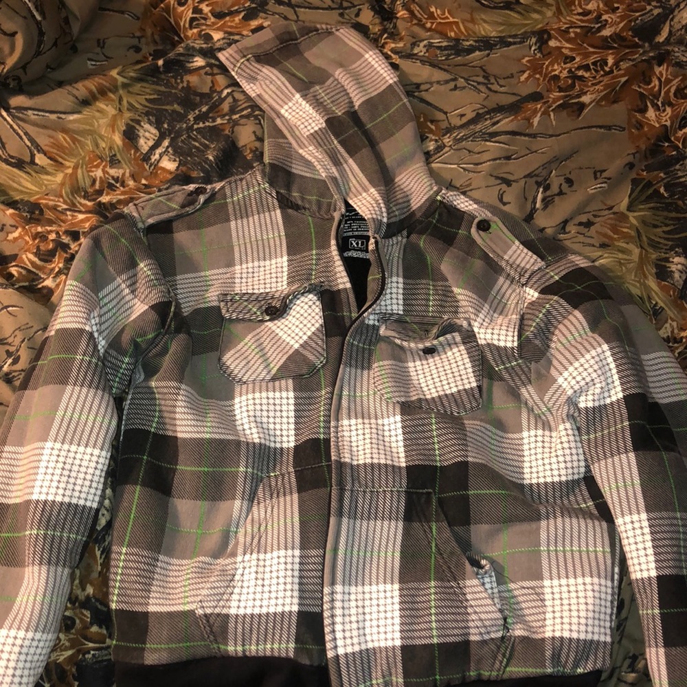 Plaid furry winter coat